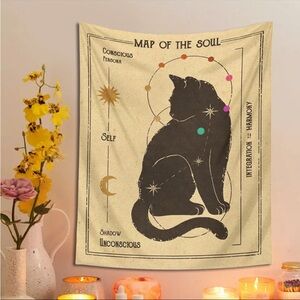 Black cat tapestry